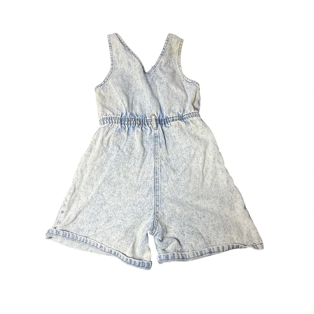 Vintage Kids Denim Acid‎ Wash Shortalls Jumper Overalls Size 8